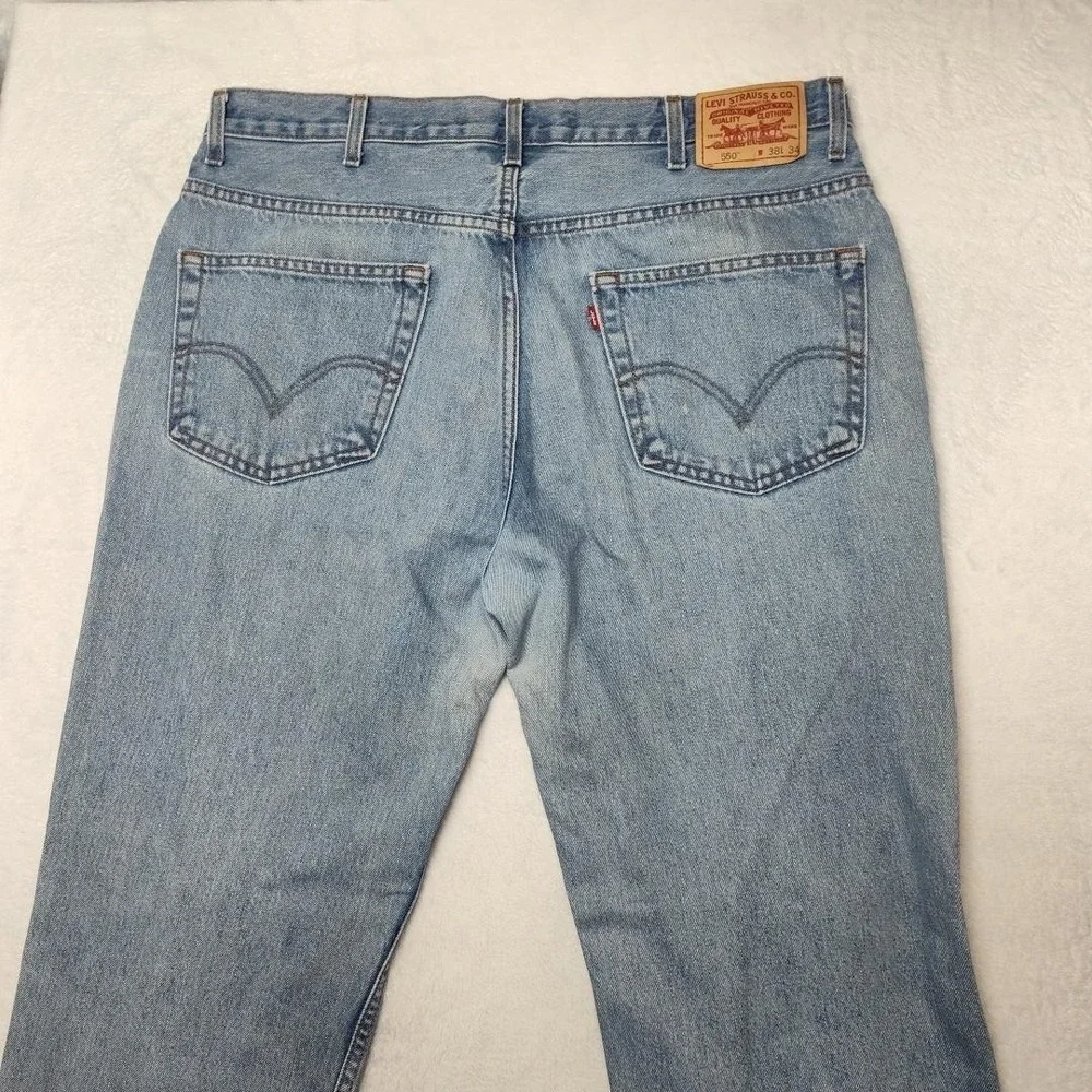 Vintage Levis 550 Jeans Mens 38x34 Blue Y2K Light Distressed‎ Straight Denim